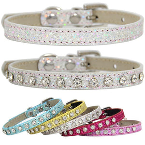 Hot Sale Super Shining Diamond Rhinestone Cat Collar Puppy Baby Dog Cat Collar Leather Strap Kitten Accessories Puppy Collar