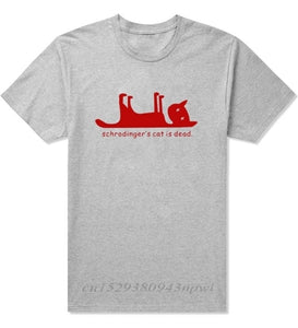 Schrodingers Cat is Dead FUNNY MEN T-SHIRT Science Geek T SHIRT Print Cat Lover Streetwear Black White 100% Cotton Clothes