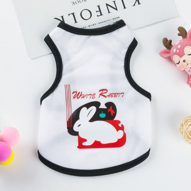 Pet Cat Clothes for Cats Summer Vest T Shirt Dog Cat Clothes Costume for Small Dogs Cartoon Vest for Puppy 35