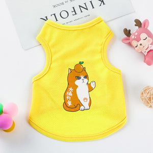 Pet Cat Clothes for Cats Summer Vest T Shirt Dog Cat Clothes Costume for Small Dogs Cartoon Vest for Puppy 35