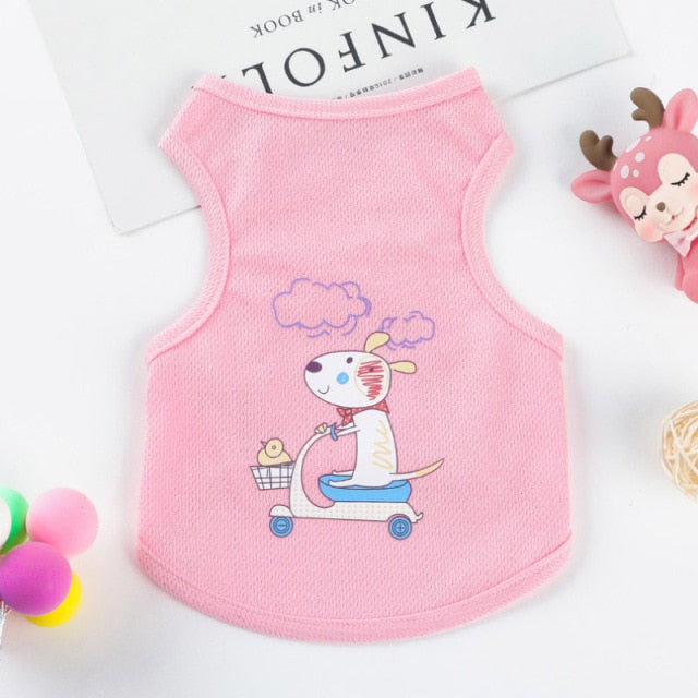 Pet Cat Clothes for Cats Summer Vest T Shirt Dog Cat Clothes Costume for Small Dogs Cartoon Vest for Puppy 35