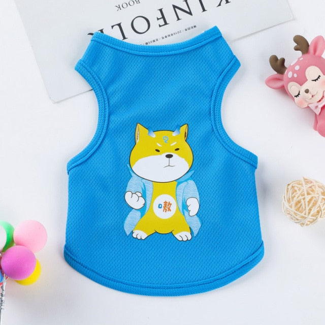 Pet Cat Clothes for Cats Summer Vest T Shirt Dog Cat Clothes Costume for Small Dogs Cartoon Vest for Puppy 35