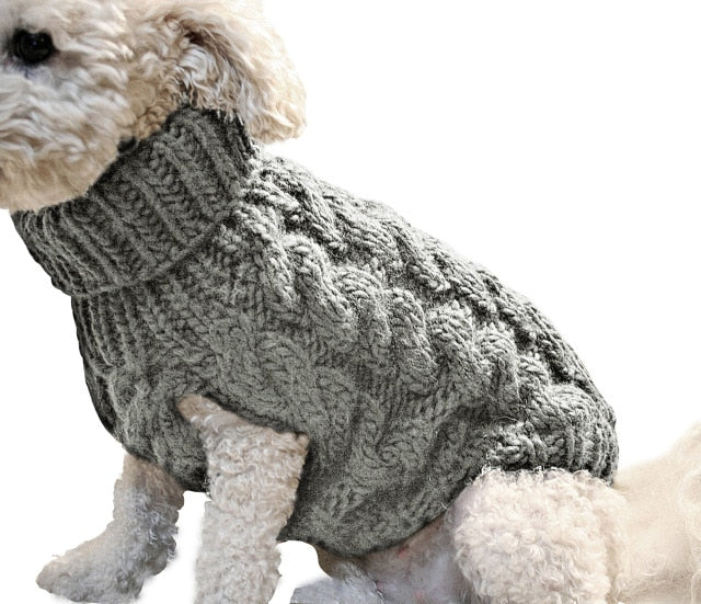 Pet Dog Cat Warm Sweater Clothing Winter Turtleneck Knitted Puppy Clothes Chihuahua Dogs Teddy French Bulldog Vest Clothes