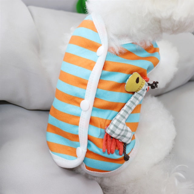 Summer Pet Casual Wear Puppy Dog Clothes Poodle Teddy Bichon Dog Cat Pomeranian Yorkshire Terrier Schnauzer Small Dogs Clothing