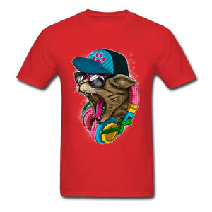 Cool & Wild Big Cat T Shirt Printed Men T-shirt Hipster Tshirt Skater Street Style Top Hip Hop Music Lover Clothes Drop Shipping